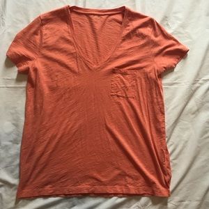 Madewell L Whisper Cotton V Neck Pocket Tee